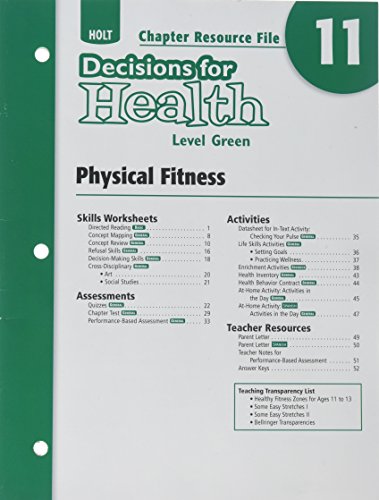 Book Decisions for Health: Chapter Resource File Level Green Chapter 11: Physical Fitness free