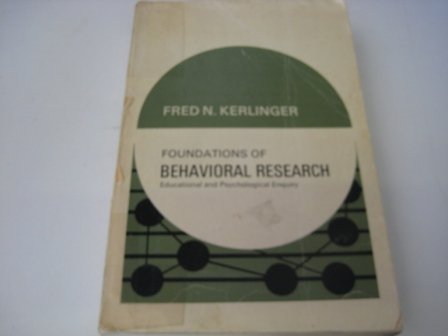 Book Foundations of behavioral research: educational and psychological inquiry free