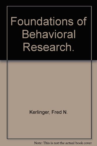 Book Foundations of Behavioral Research. free