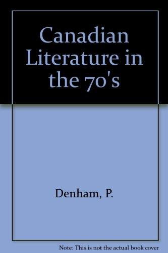 Book Canadian Literature in the 70's free