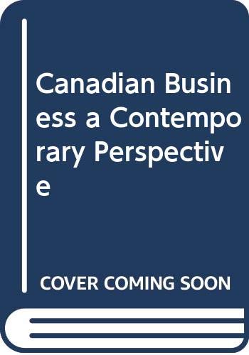 Book Canadian Business A Contemporary Perspective free