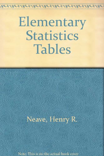 Book Elementary Statistics Tables free