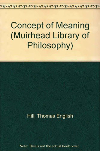 Book The concept of meaning ([Muirhead library of philosophy]) free