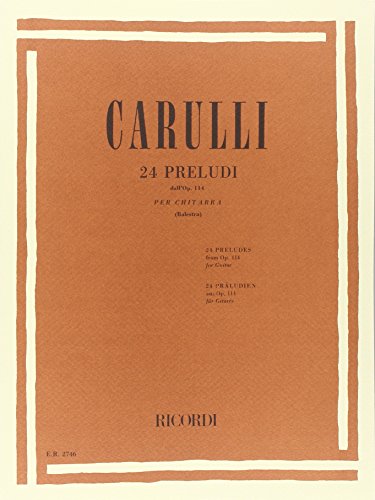 Book RICORDI CARULLI F. - 24 PRELUDI PER CHITARRA DALL'OP 114 - GUITARE Tuition books & learning materia Acoustic guitar free