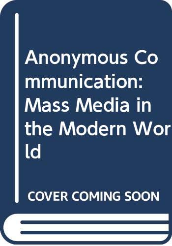 Book Anonymous communication; mass-media in the modern world free