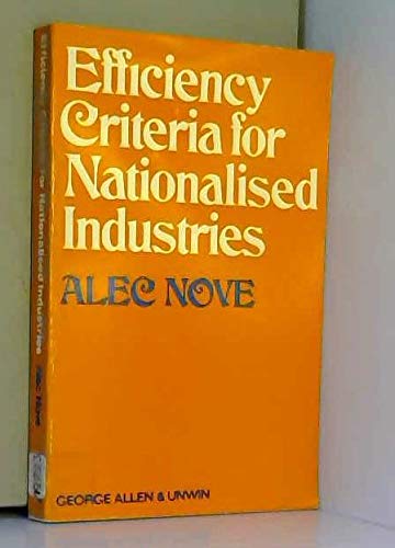 Book Efficiency Criteria for the Nationalized Industries free