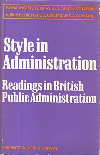 Book Style in administration: readings in British public administration; free