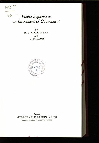 Book Public inquiries as an instrument of government, free