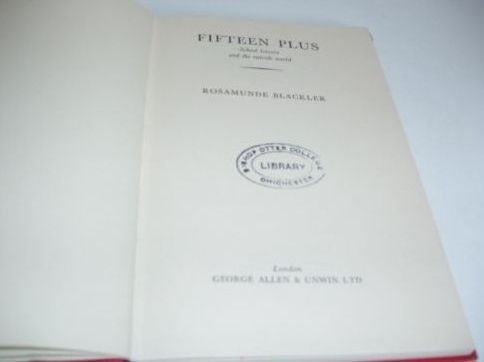 Book Fifteen Plus: School Leavers And The Outside World free