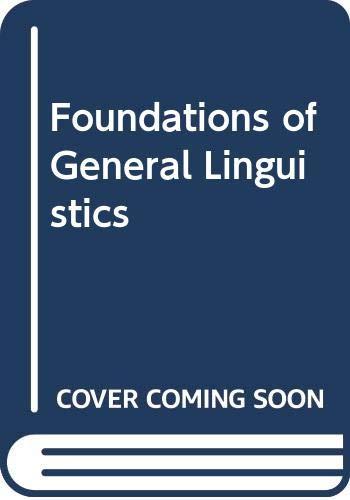 Book Foundations Of General Linguistics free