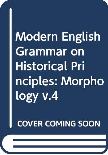 Book Modern English Grammar On Historical Principles: Part Vi Morphology free