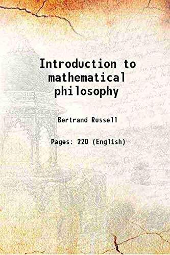 Book Introduction to mathematical philosophy (The Muirhead library of philosophy) free