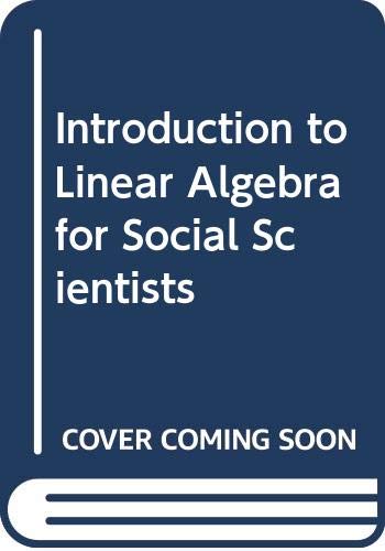 Book Introduction to linear algebra for social scientists free