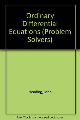 Book Ordinary Differential Equations (problem Solvers) free