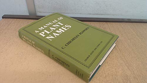 Book A manual of plant names, free