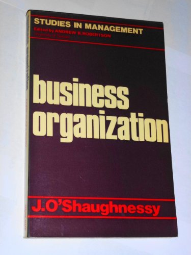 Book Business Organization (Studies in Management) (Study in Management) free