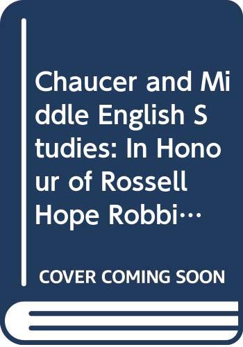 Book Chaucer and Middle English studies in honour of Rossell Hope Robbins; free