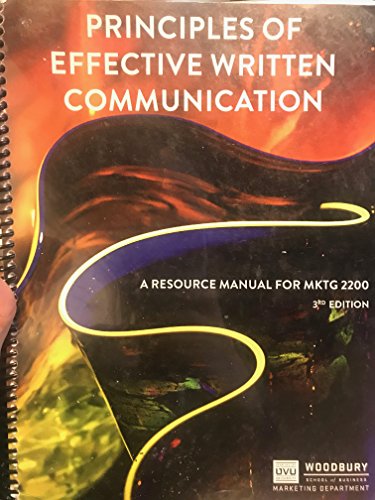 Book PRINCIPLES of EFFECTIVE WRITTEN COMMUNICATION 9780050018408 free