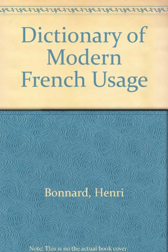 Book Dictionary Of Modern French Usage free