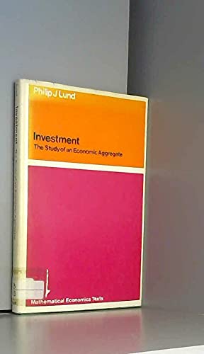 Book Investment: The Study of an Economic Aggregate (Mathematical Economic Texts) free