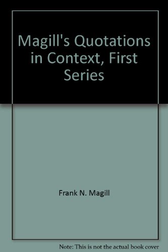 Book Magill's Quotations In Context, First Series free