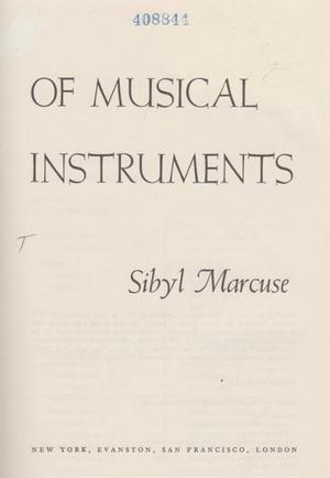Book A Survey of Musical Instruments free