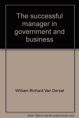 Book The successful manager in government and business free