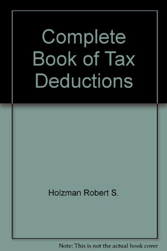 Book Complete Book Of Tax Deductions free