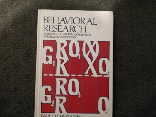 Book Behavioral research: Assessing the validity of research findings in psychology free