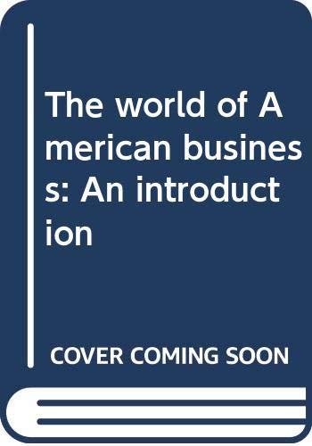 Book The World Of American Business: An Introduction free