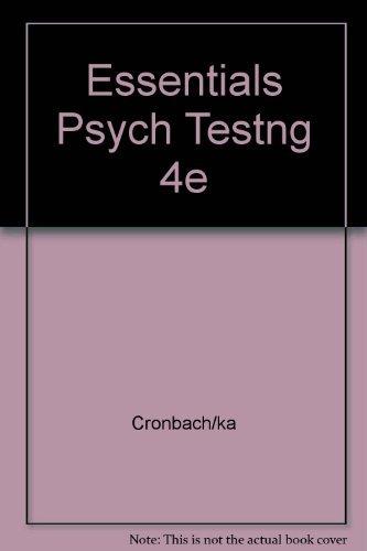 Book Essentials of psychological testing free