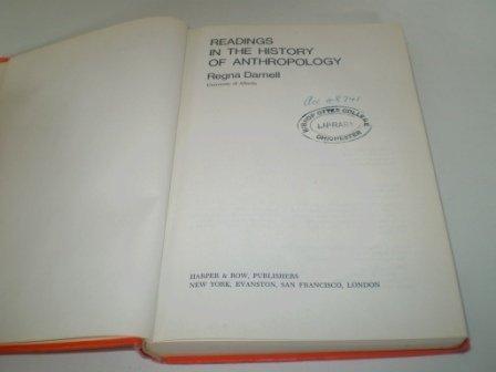 Book Readings in the history of anthropology free