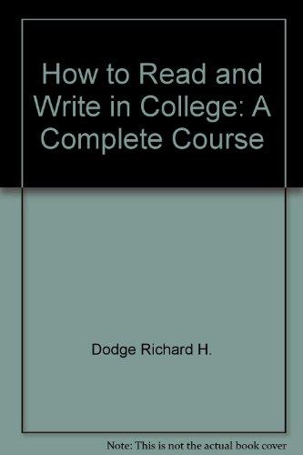Book How to Read and Write in College: A Complete Course free