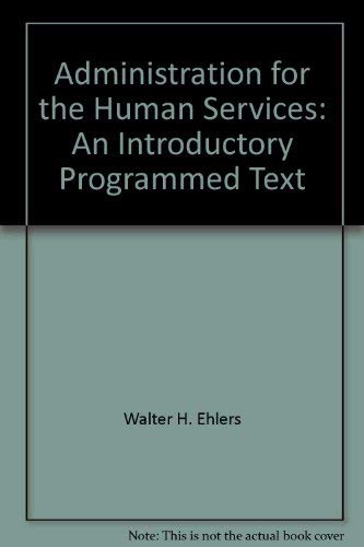 Book Administration For The Human Services free