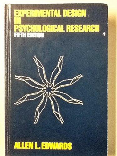 Book Experimental Design in Psychological Research free