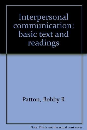 Book Interpersonal communication: basic text and readings free