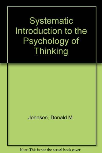 Book A systematic introduction to the psychology of thinking free