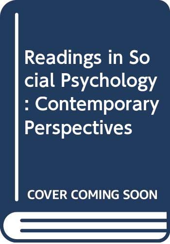 Book Readings in Social Psychology: Contemporary Perspectives (Harper & Row's Contemporary Perspectives Reader Series) free