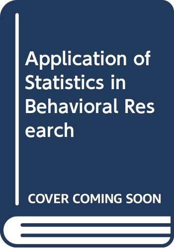 Book Application of Statistics in Behavioral Research free