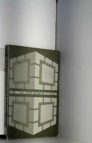 Book The characteristics of effective organizations free