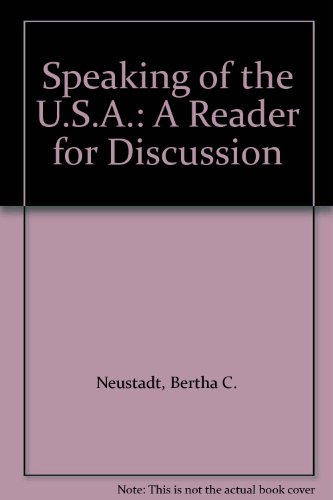 Book Speaking Of The U.s.a.: A Reader For Discussion free
