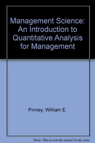 Book Management science: An introduction to quantitative analysis for management free