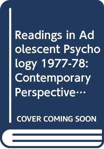 Book Readings in adolescent psychology: Contemporary perspectives (Harper & Row's contemporary perspectives reader series) free