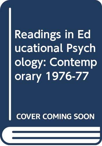 Book Readings In Educational Psychology: Contemporary 1976-77 free