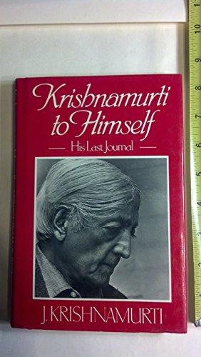 Book Krishnamurti to Himself: His Last Journal free