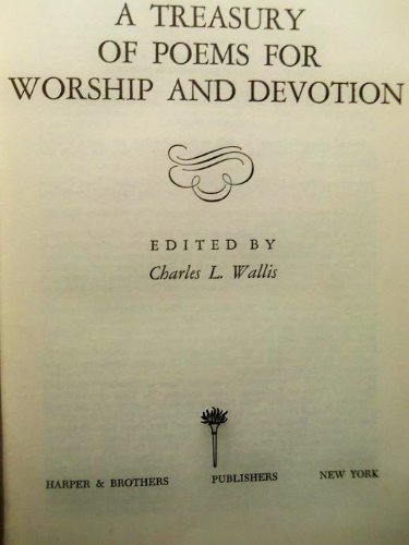 Book A Treasury of Poems for Worship and Devotion free