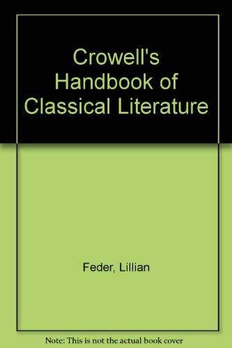 Book Crowell's Handbook of Classical Literature free