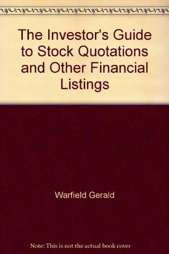 Book The investor's guide to stock quotations and other financial listings free
