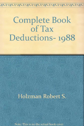 Book Complete Book Of Tax Deductions, 1988 free