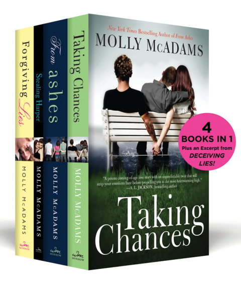 Book The Molly McAdams New Adult Boxed Set: Taking Chances, From Ashes, Stealing Harper, Forgiving Lies, and an excerpt from Deceiving Lies free